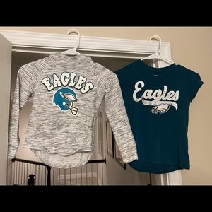 (1) Girls 6/6X Phila Eagles Hoodie and (1) 6/6X Phila Eagles tee shirt combo